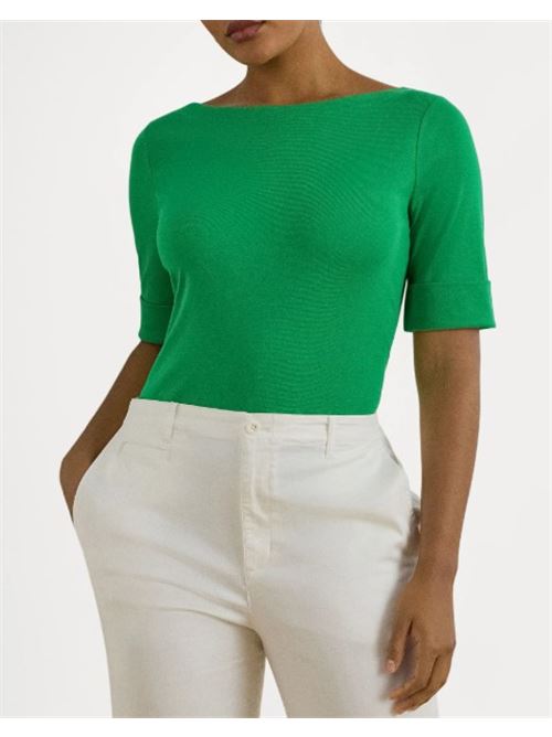T-shirt verde LAUREN RALPH LAUREN | JUDY-ELBOW SLEEVE...STEM